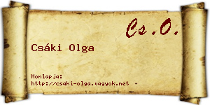 Csáki Olga névjegykártya